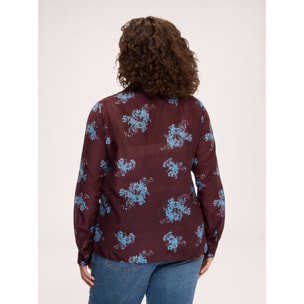 Fiorella Rubino - Camicia con stampa in misto seta - Bordeaux