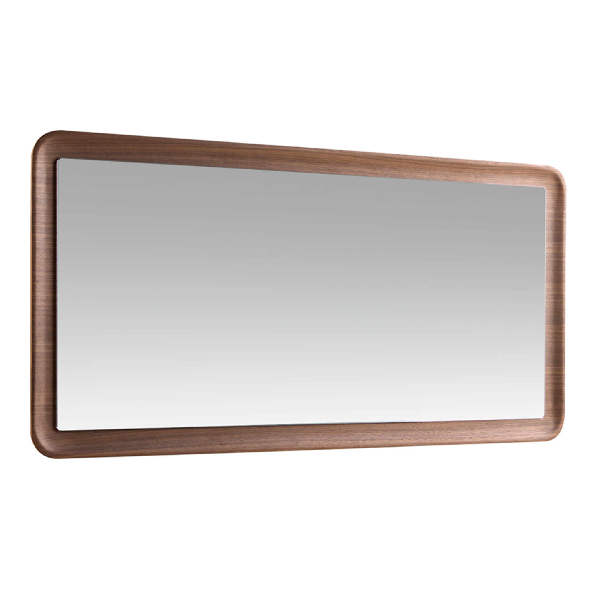Espejo pared rectangular con marco de madera chapada en nogal natural 120x60x4cm