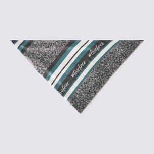 Fiorella Rubino - Foulard lungo con stampa e bordi sfrangiati - Nero