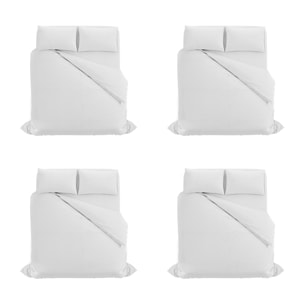 PARURE COPRIPIUMINO NATURAL COLOR, 100% Cotone, Made in Italy - BIANCO/BIANCO
