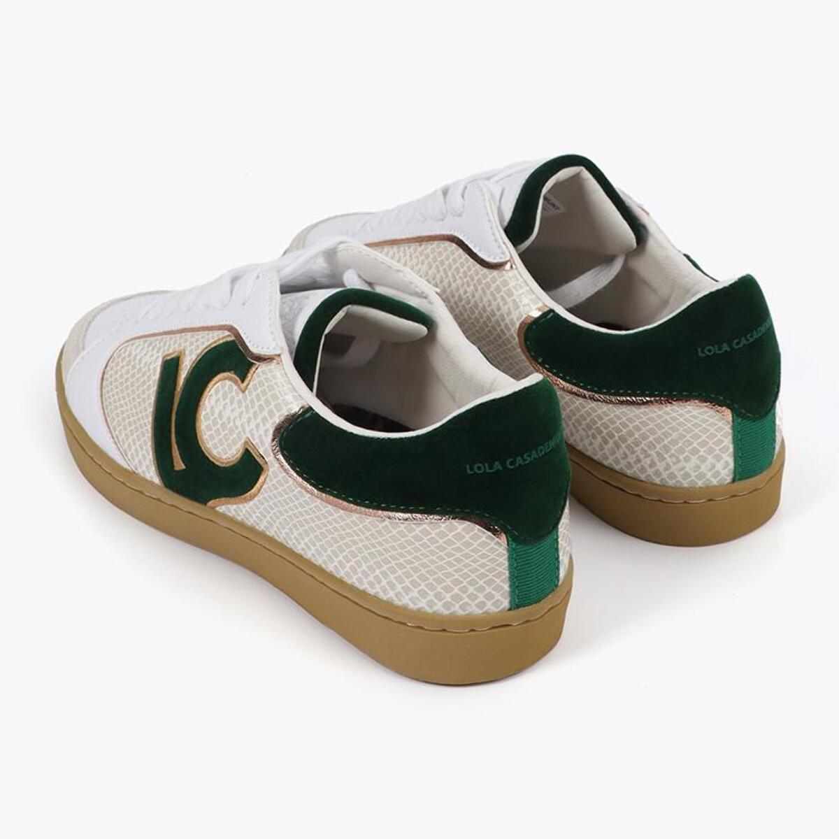 Sneakers con Dettagli Effetto Serpente e Pelle