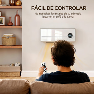 Calefactor Eléctrico Bajo Consumo Cerámico de Pared, 2000W, con 3 Modos, Pantalla LED, Termostato Regulable, Temporizador 24h, Oscilación, Mando a Distancia y Detección de Ventanas Abiertas