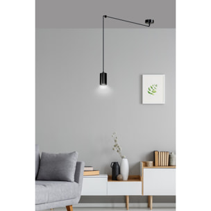 Lampada a sospensione Traker in acciaio nero opaco