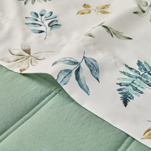 Sábana algodón hojas en rama Folo color verde 100% Algodón percal