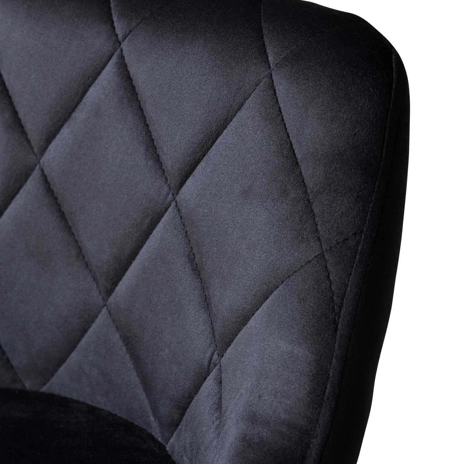 Lot de 2 tabourets de bar en velours noir ROBIN