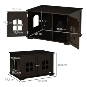 Casa para Gatos de Madera Armario de Almacenaje Encimera Amplio 80,3x52,6x48,8cm