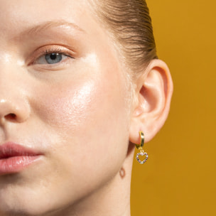 Pendientes de Circonita Multicolor acabados en oro amarillo de 18k