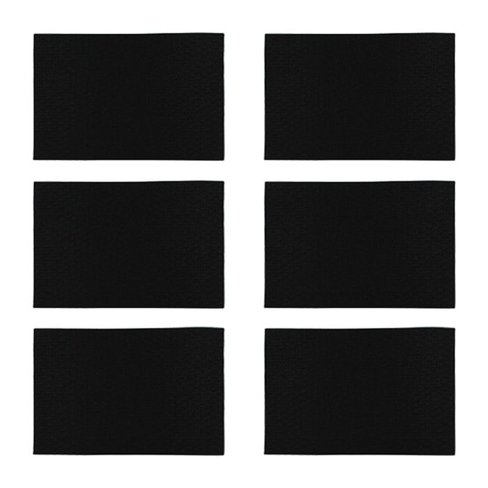Lot de 6 sets de table en plastique effet cuir tressé noir 43x30cm ICA