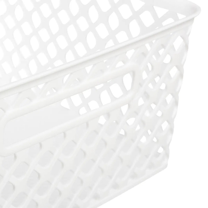 Panier en plastique 11L "Folk" blanc
