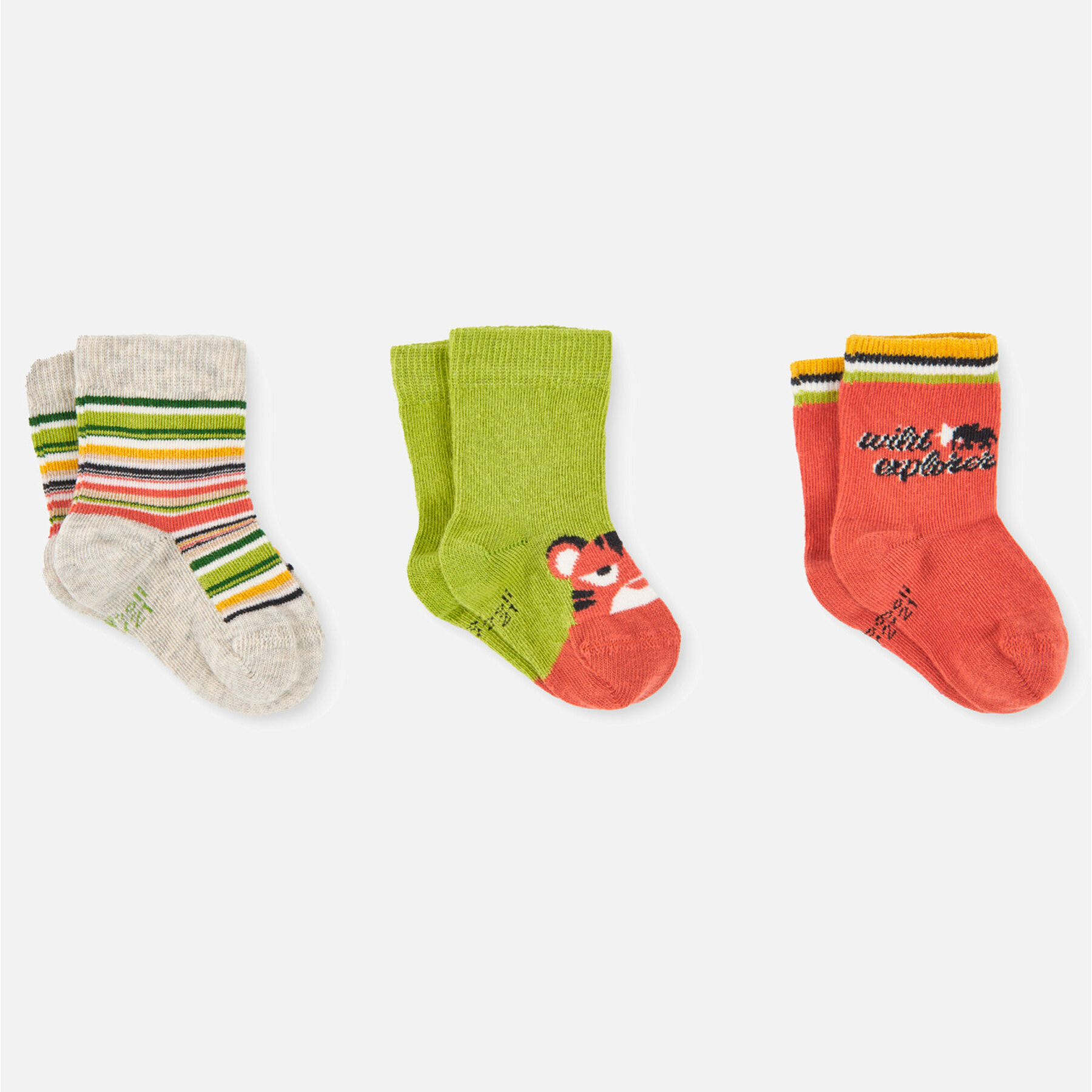 Pack calcetines bebé niño estampados, verde