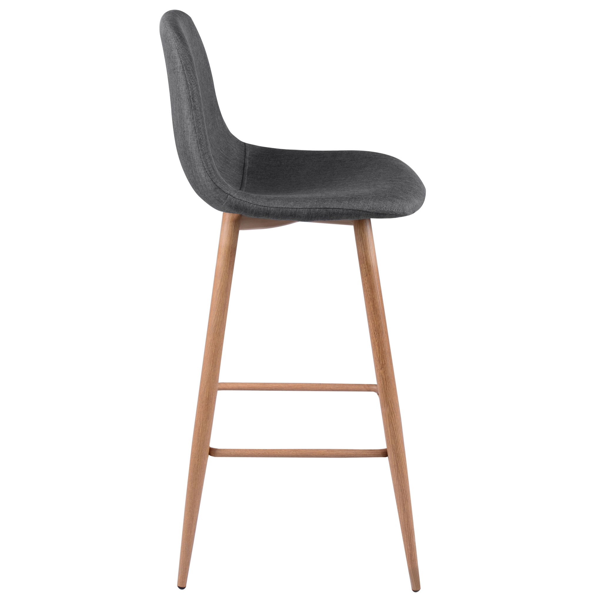 Lot de 2 chaises de bar 72.5 cm en tissu gris - Fredrik