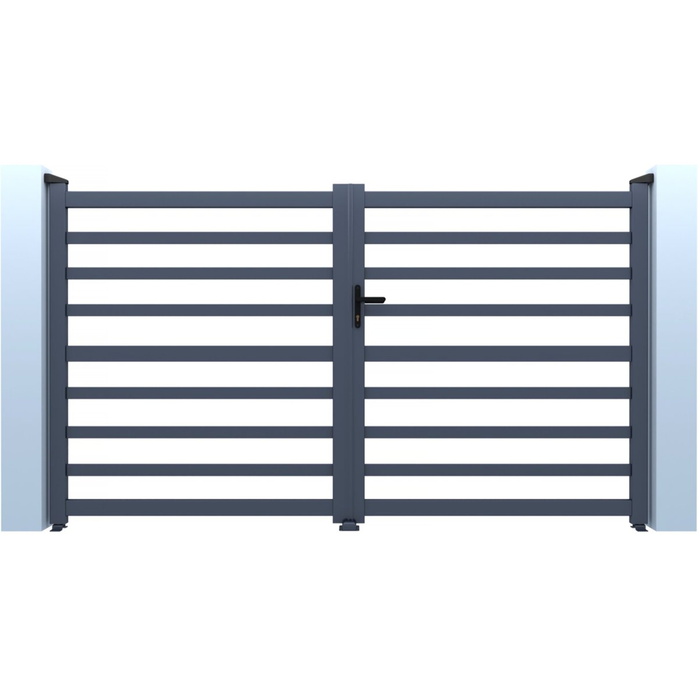 Portail aluminium ajouré "Martin" - 300 x 180 cm - Gris