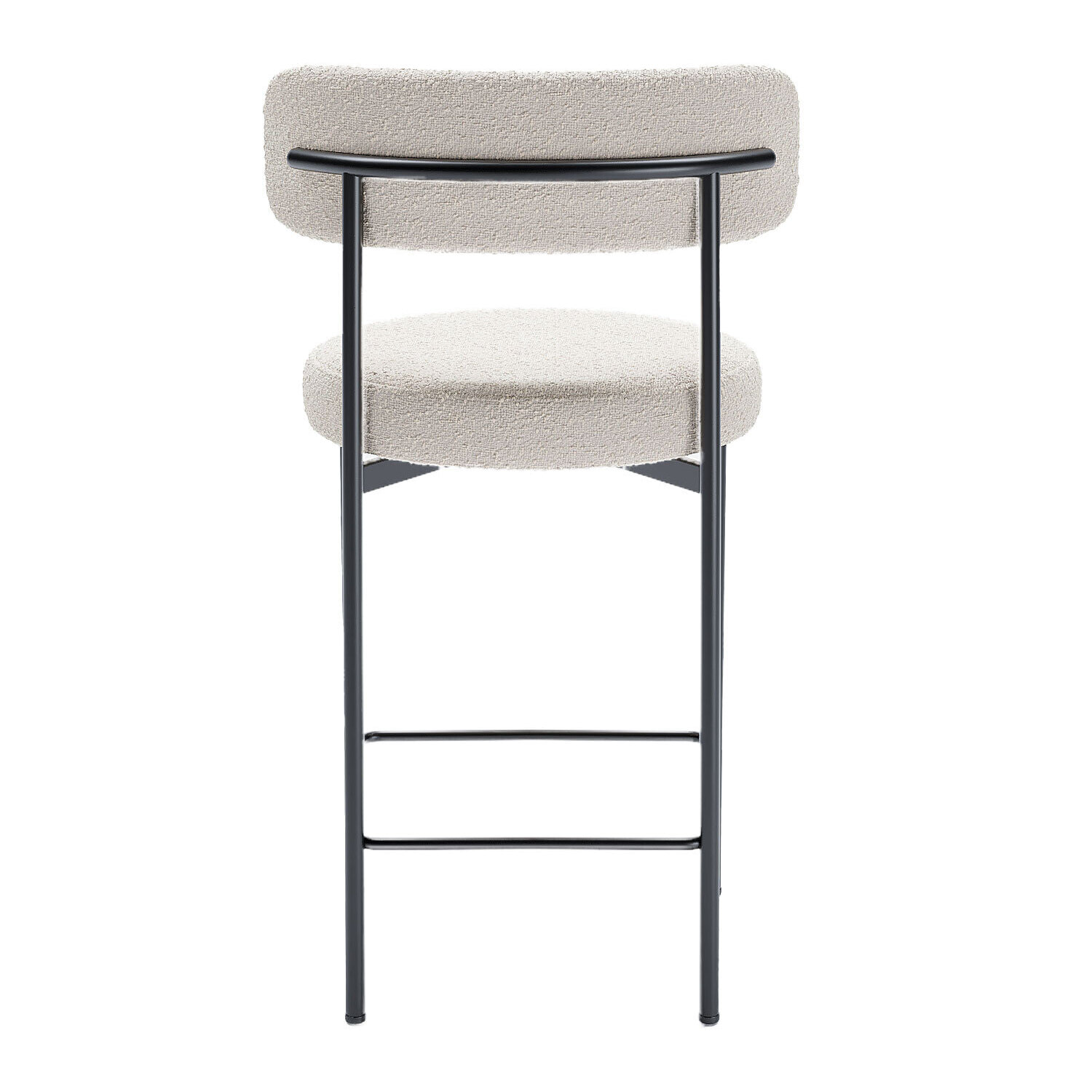 Lot de 2 chaises de bar bouclette blanche Charlotte