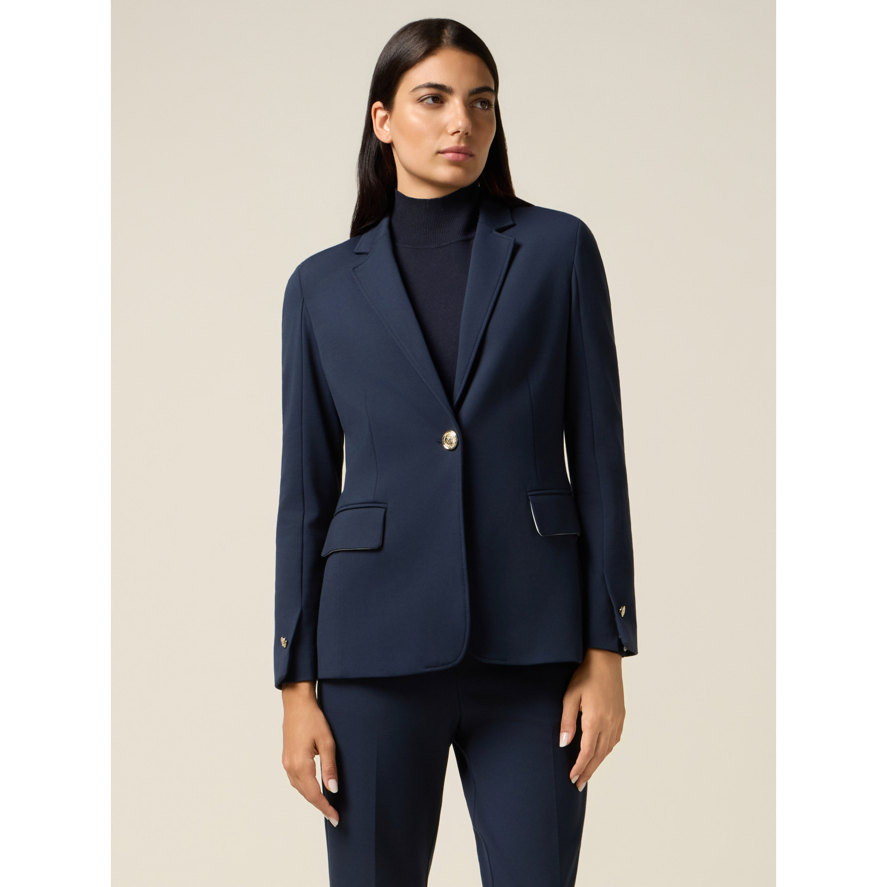 Oltre - Blazer en punto milano - Azul