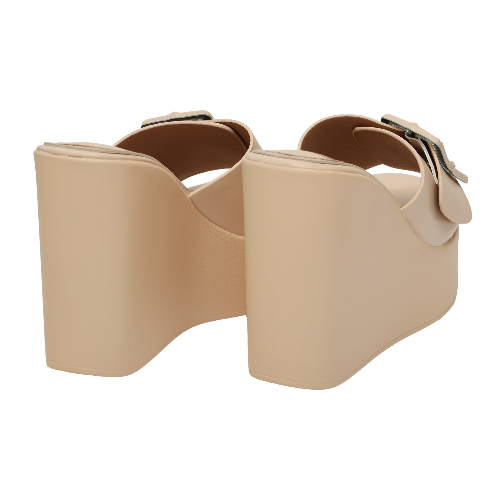 Ciabatta con zeppa - tacco 12,5 cm - plateaux 4,5 cm