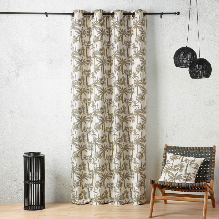 Coussin motif palmier tissé - Vert