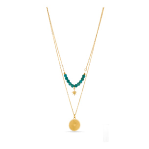 Collar de Turquesa acabado en oro amarillo de 18K- Nanra