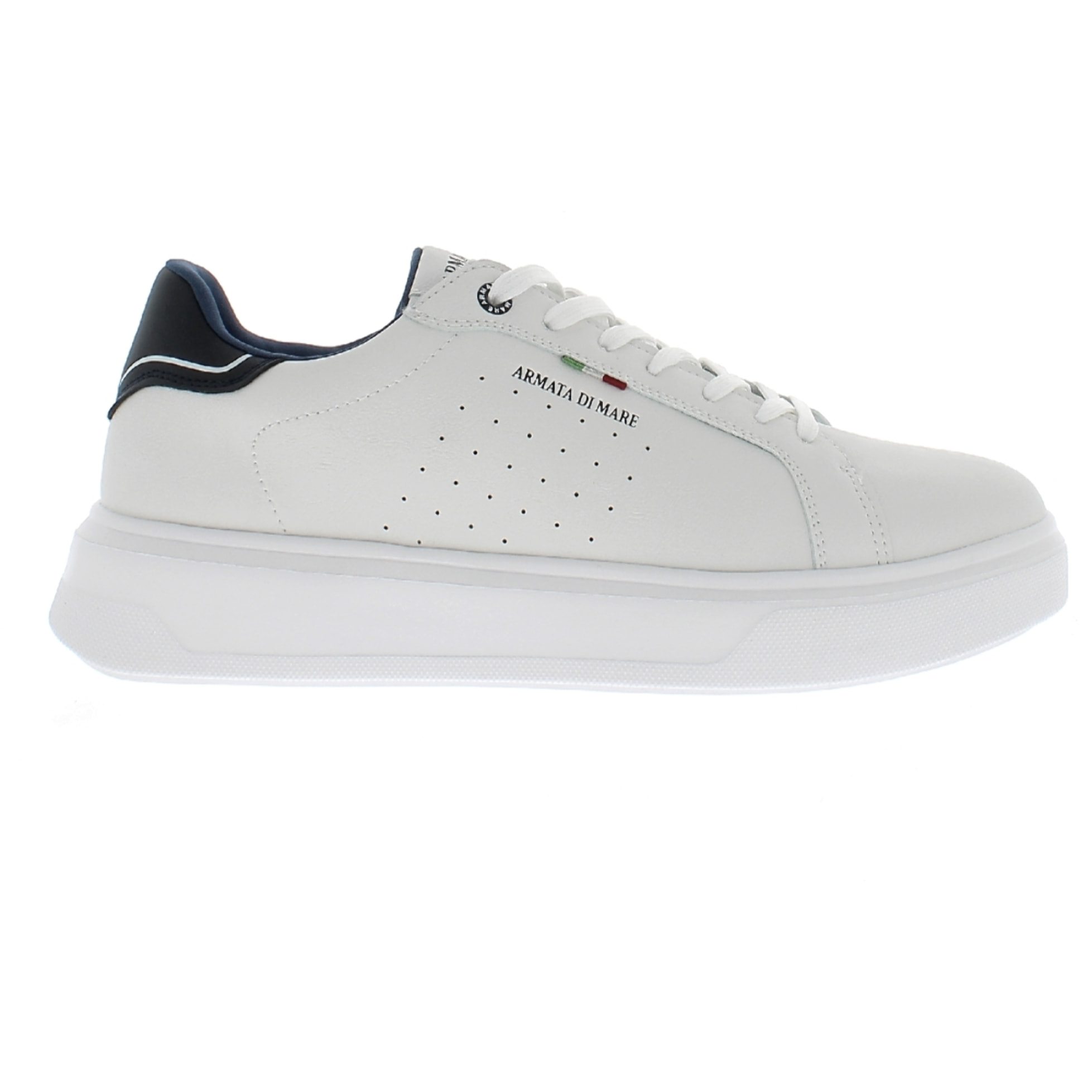 Armata di Mare Scarpe Uomo Court Maxi Sneakers Casual con Soletta Rimovibile in Memory Foam AMU S24M540 Off White Navy