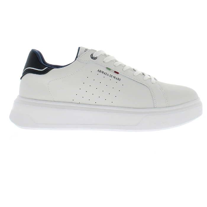 Armata di Mare Scarpe Uomo Court Maxi Sneakers Casual con Soletta Rimovibile in Memory Foam AMU S24M540 Off White Navy