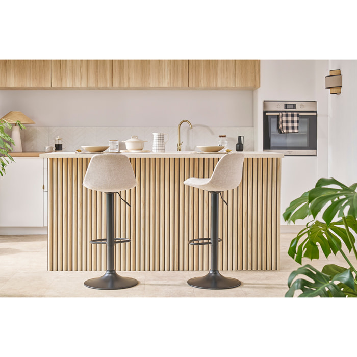 Lot de 2 tabourets de bar design noirs STEEVY