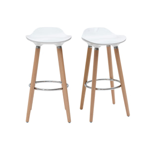 Tabourets de bar scandinaves blancs (lot de 2) GILDA