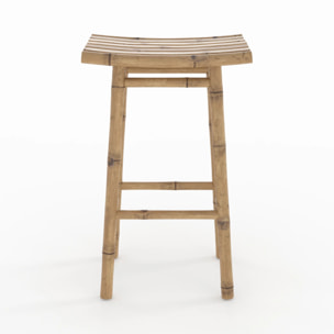 Tabouret de bar extérieur en bambou 74 cm - Vadella