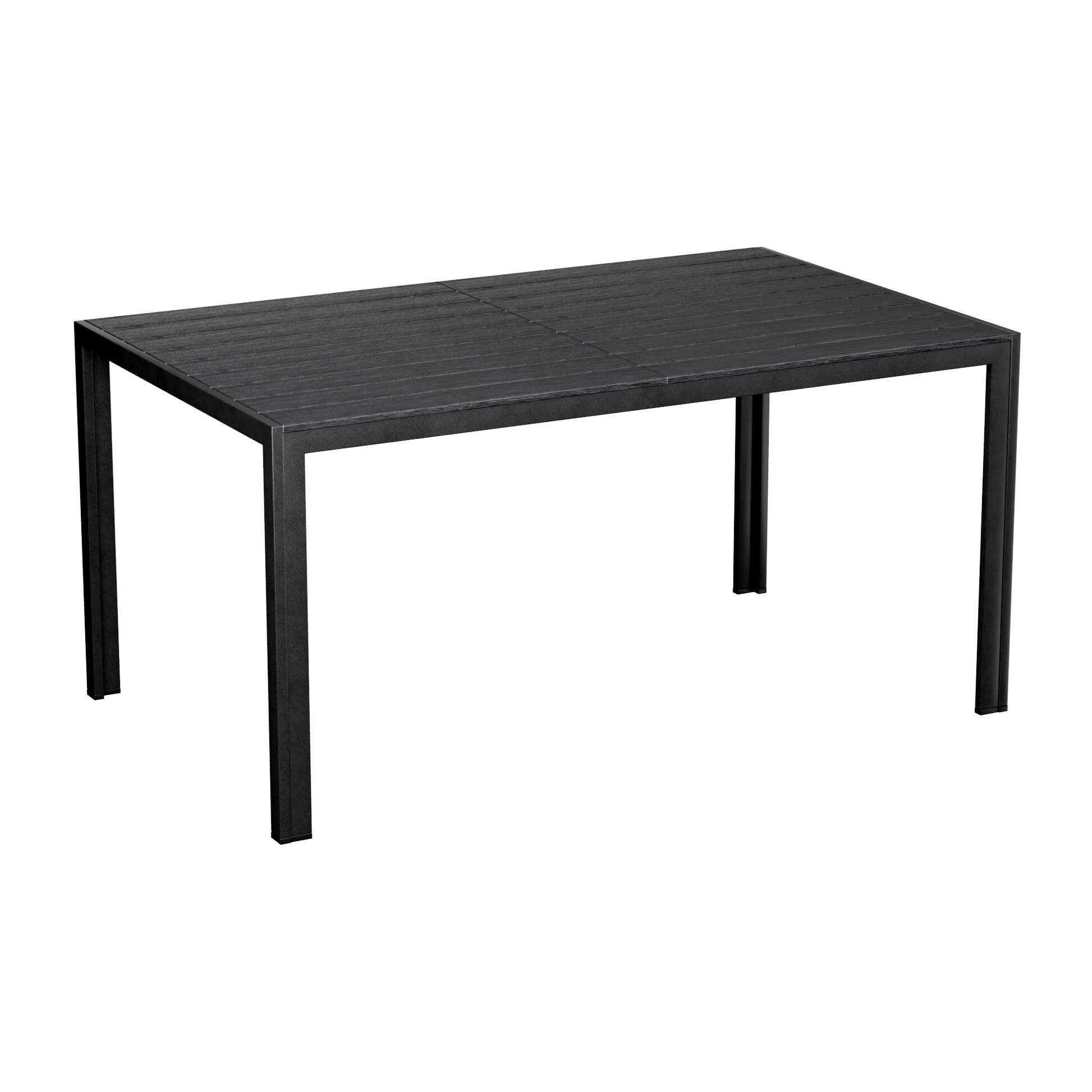 Giano - Tavolo da pranzo da esterno con struttura in metallo e doghe in legno multistrato 150x90cm