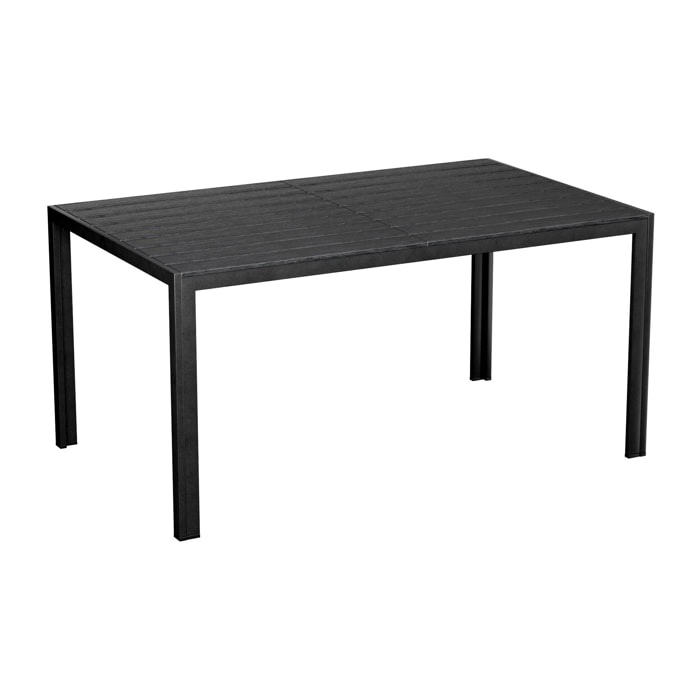 Giano - Tavolo da pranzo da esterno con struttura in metallo e doghe in legno multistrato 150x90cm