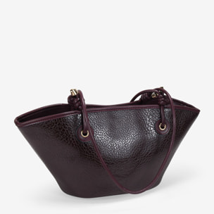 Bolso de hombro burdeos con doble asa