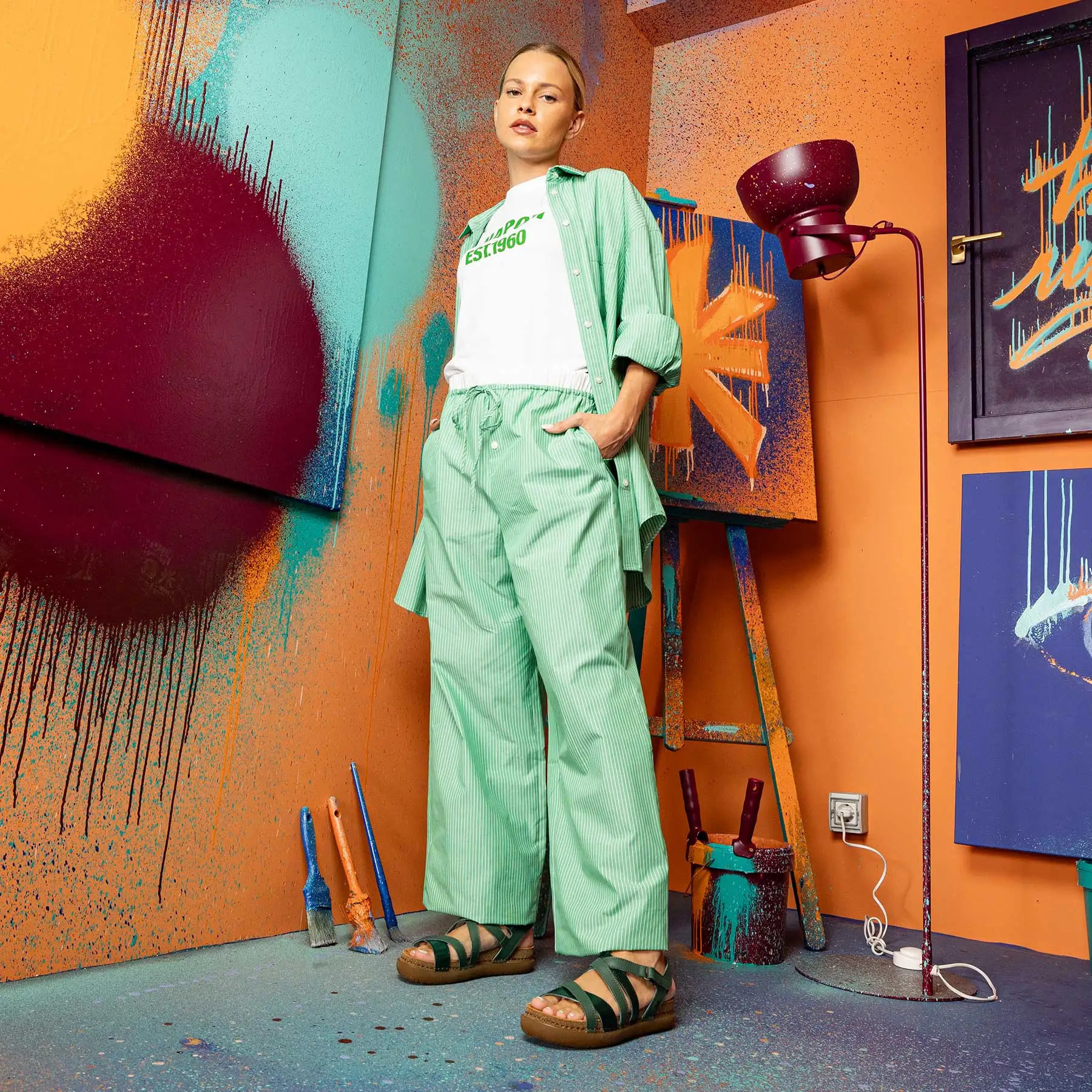 Sandalias 1714 NAPPA BLACK-RED /RHODES color Black-red