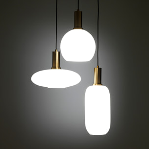 Suspension Tomasucci CLOUD, en acier et verre, blanc