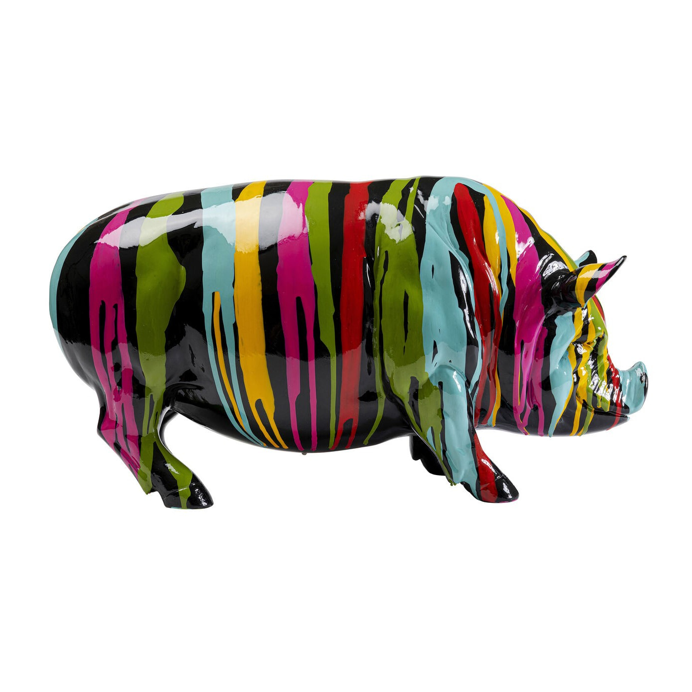 Déco cochon noir coulées de peinture Kare Design