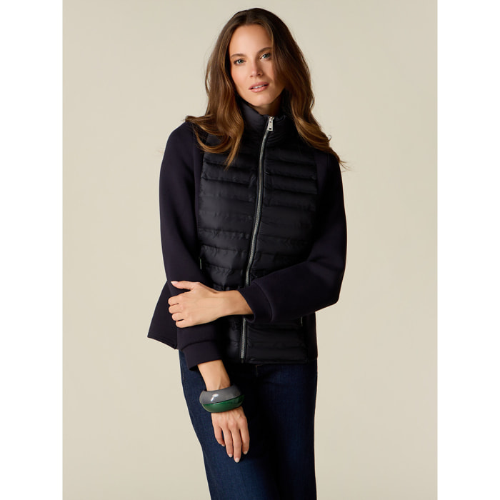 Oltre - Piumino lightweight con maniche in tessuto scuba - Blu