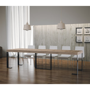 Consola extensible 90x40/300 cm Futura Premium Roble Natural estructura Antracita