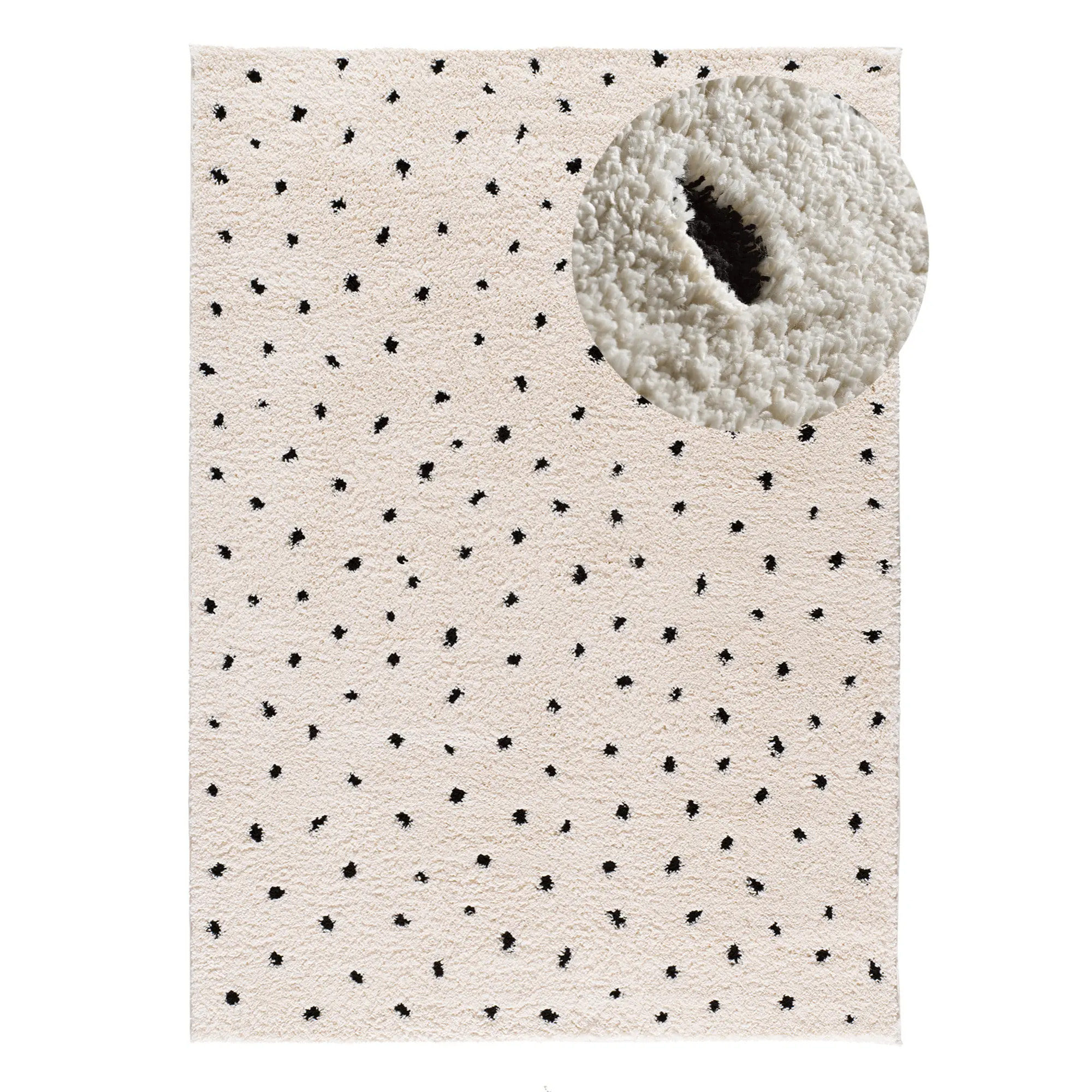 ATESA Alfombra shaggy escandinava blanco, varias medidas disponibles.