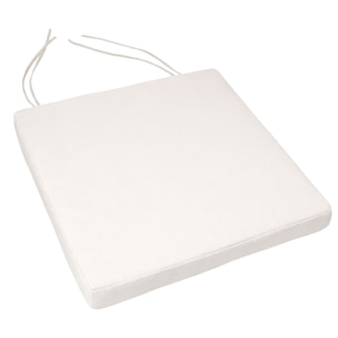 Galette de chaise extérieur imperméable et déhoussable MINORQUE - Blanc
