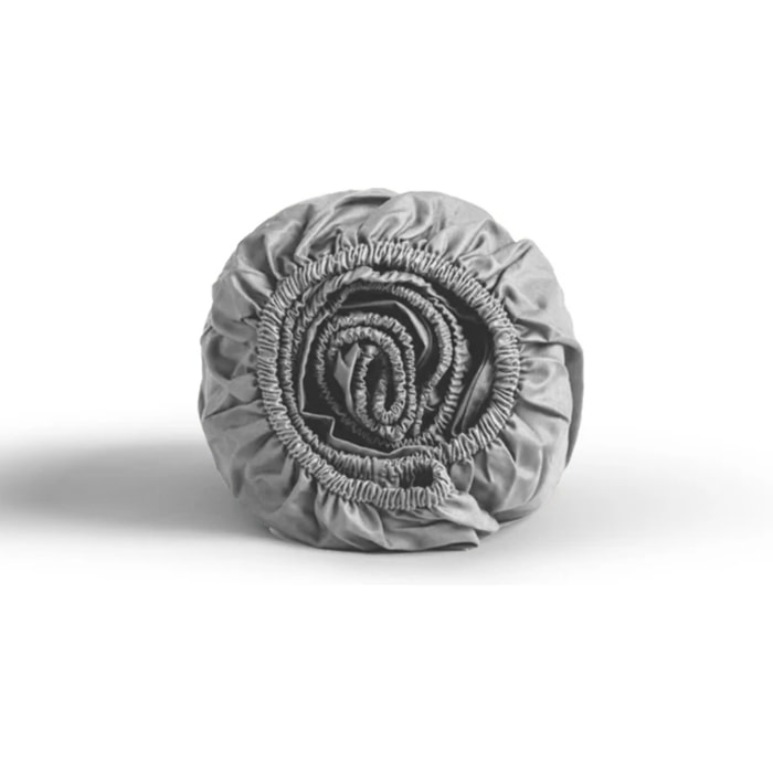 LENZUOLO SOTTO CON ANGOLI PER LETTO MATRIMONIALE IN JERSEY DI COTONE GRIGIO