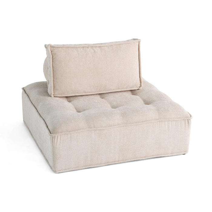 Marisol - module d'assise - velours texturé - Beige