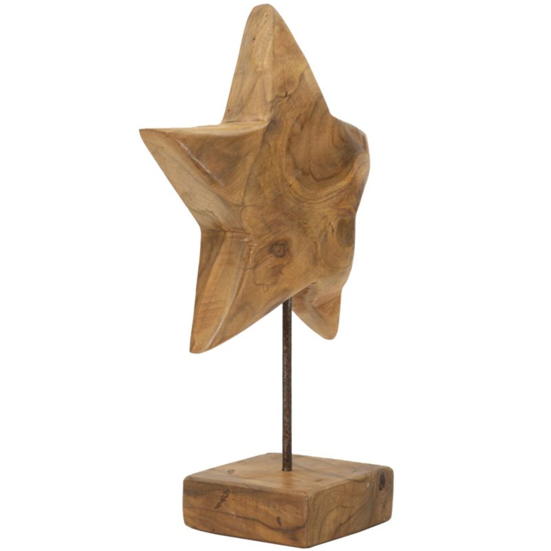 SCULTURA STELLA IN TEAK RICICLATO CM 28X12X42 (PEZZI UNICI - NON RIP. IN SERIE)