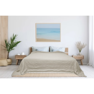 COPRILETTO LETTO MATRIMONIALE PANNA MEZZA STAGIONE TINTA UNITA EFFETTO STROPICCIATO