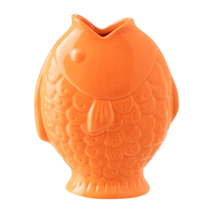 J-Line Vase Poisson Large - grès - orange