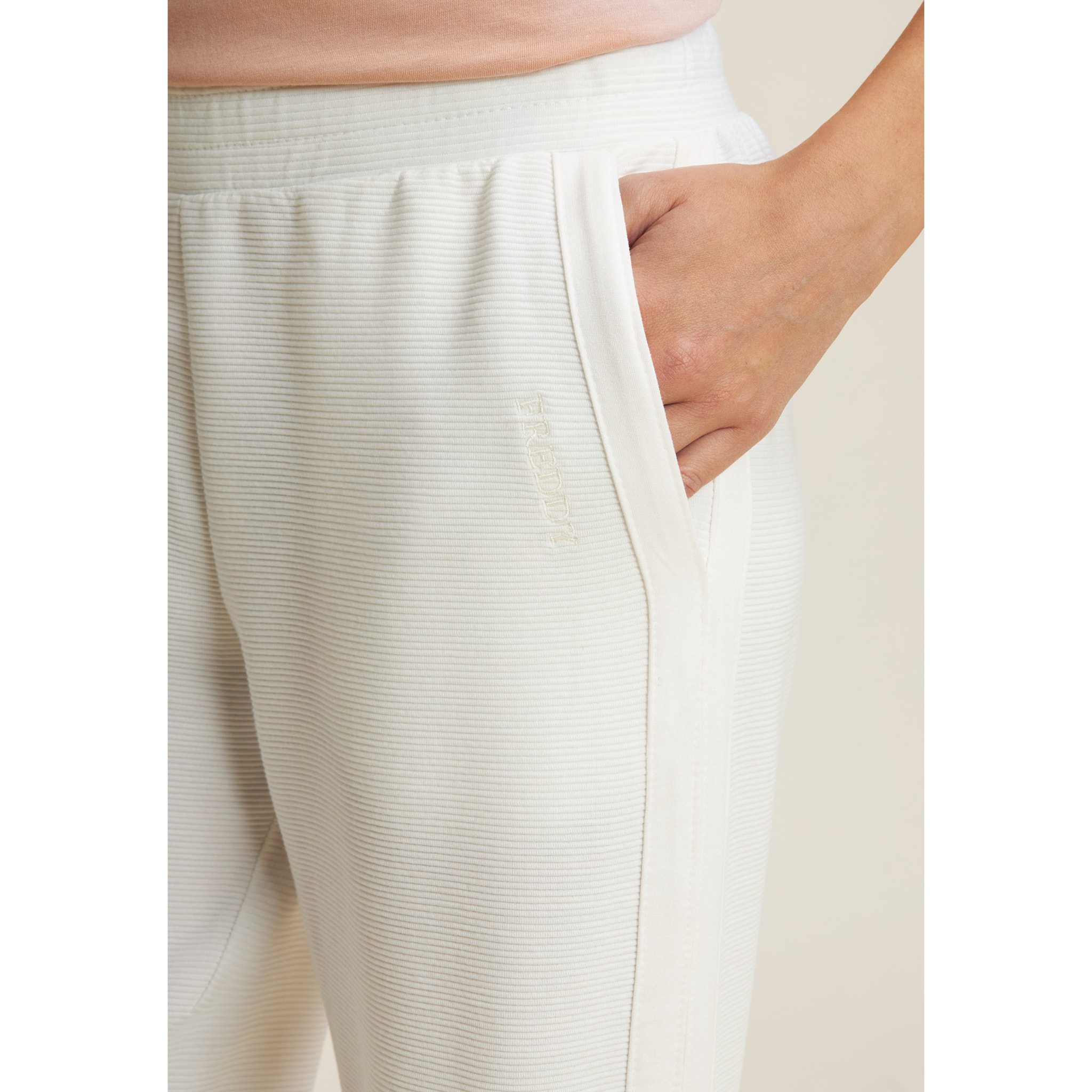 Pantaloni wide leg in felpa di viscosa a costine