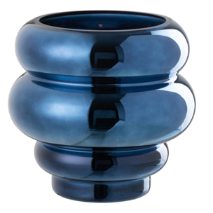 J-Line photophore/vase Cléa - verre - bleu - Ø 20 cm