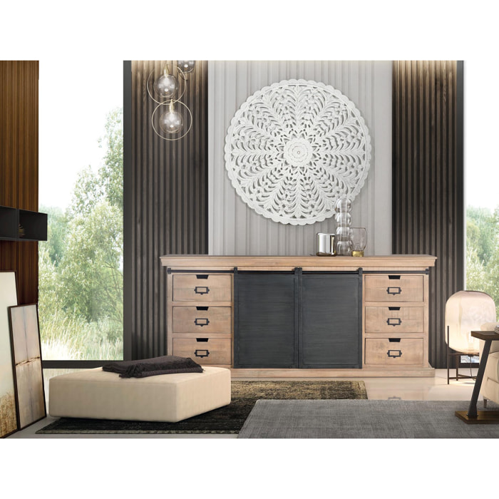 Aparador de Madera de Mango Estilo Industrial Moderno