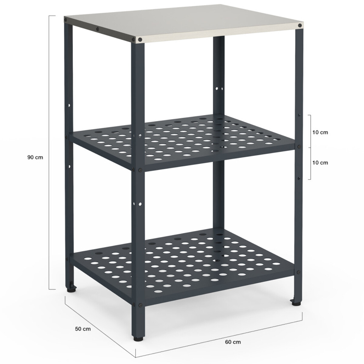 Meuble de cuisine extérieure Alméria 2 étagères gris