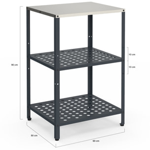 Meuble de cuisine extérieure Alméria 2 étagères gris