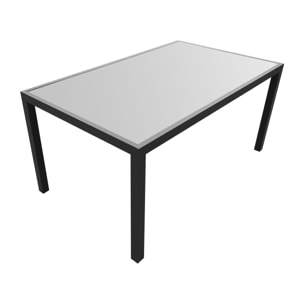 Salon de jardin BERGAMO en textilène gris 6 places - aluminium anthracite