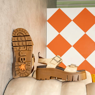 Sandalias 2041 NAPPA SHINNY PALE YELLOW / LEEDS color Pale yellow