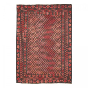 Tapis kilim, motif géométrique authentique, laine naturelle, KUKUNO
