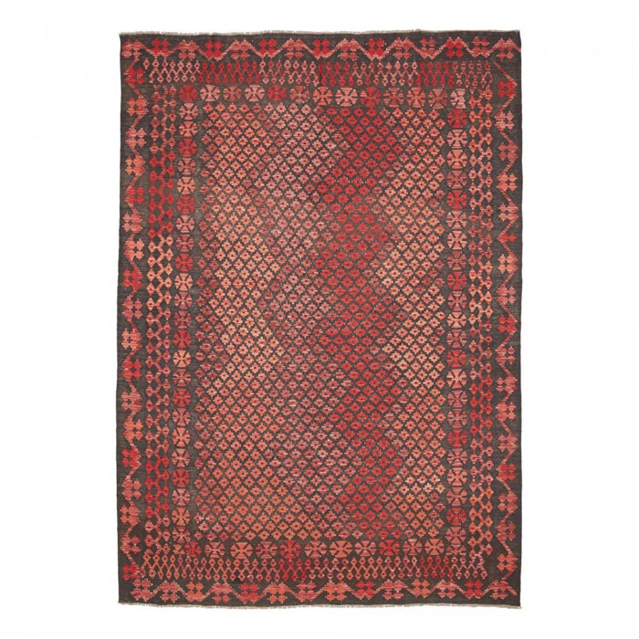 Tapis kilim, motif géométrique authentique, laine naturelle, KUKUNO